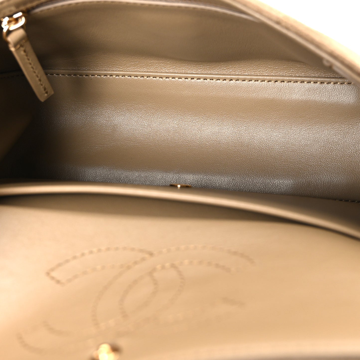 Suede Calfskin Mini Souplissimo Maxi Flap Dark Beige