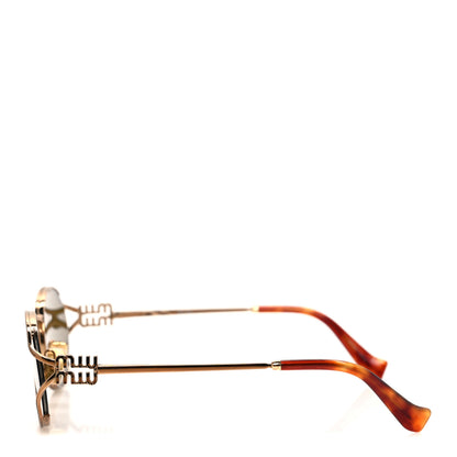 Miu Miu Acetate Oval Logo Sunglasses SMU52Y Tortoise Loden 3 of 8