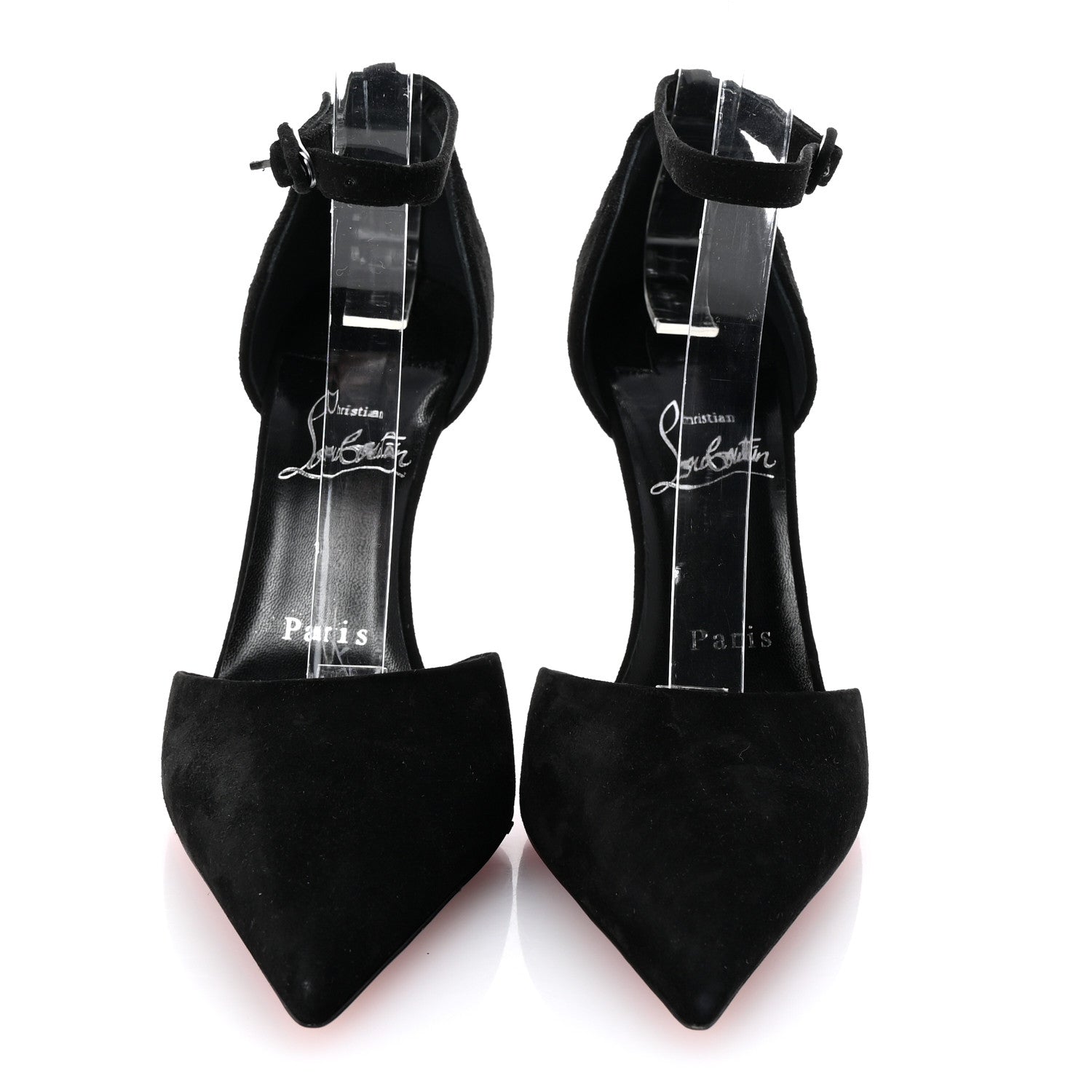 Christian Louboutin Veau Velours 100 Ankle Strap Pumps 35.5 Black 3 of 9