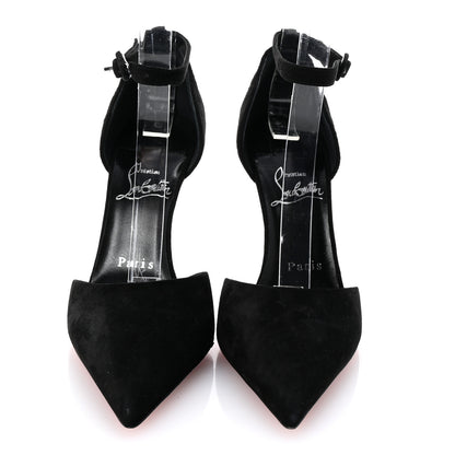 Christian Louboutin Veau Velours 100 Ankle Strap Pumps 35.5 Black 3 of 9