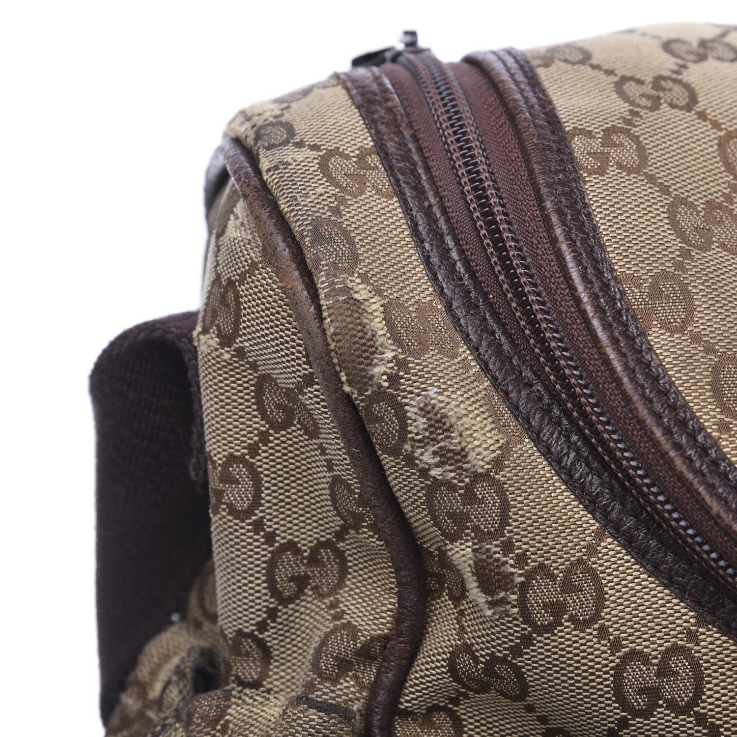 Gucci Monogram Natural Pigskin Large Diaper Bag Beige Ebony Cocoa Dark Chocolate 17 of 17