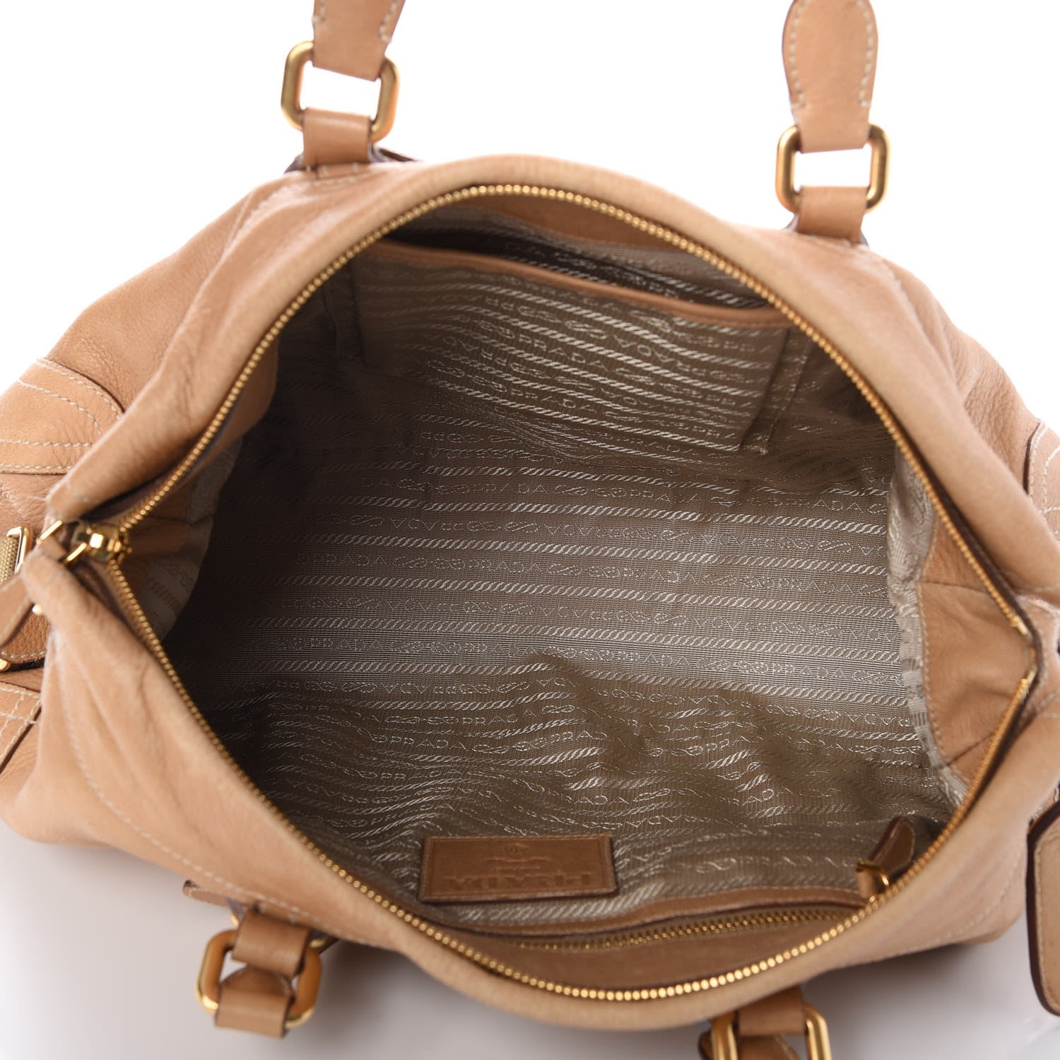 Prada Cervo Deerskin Shopping Satchel Naturale 6 of 15
