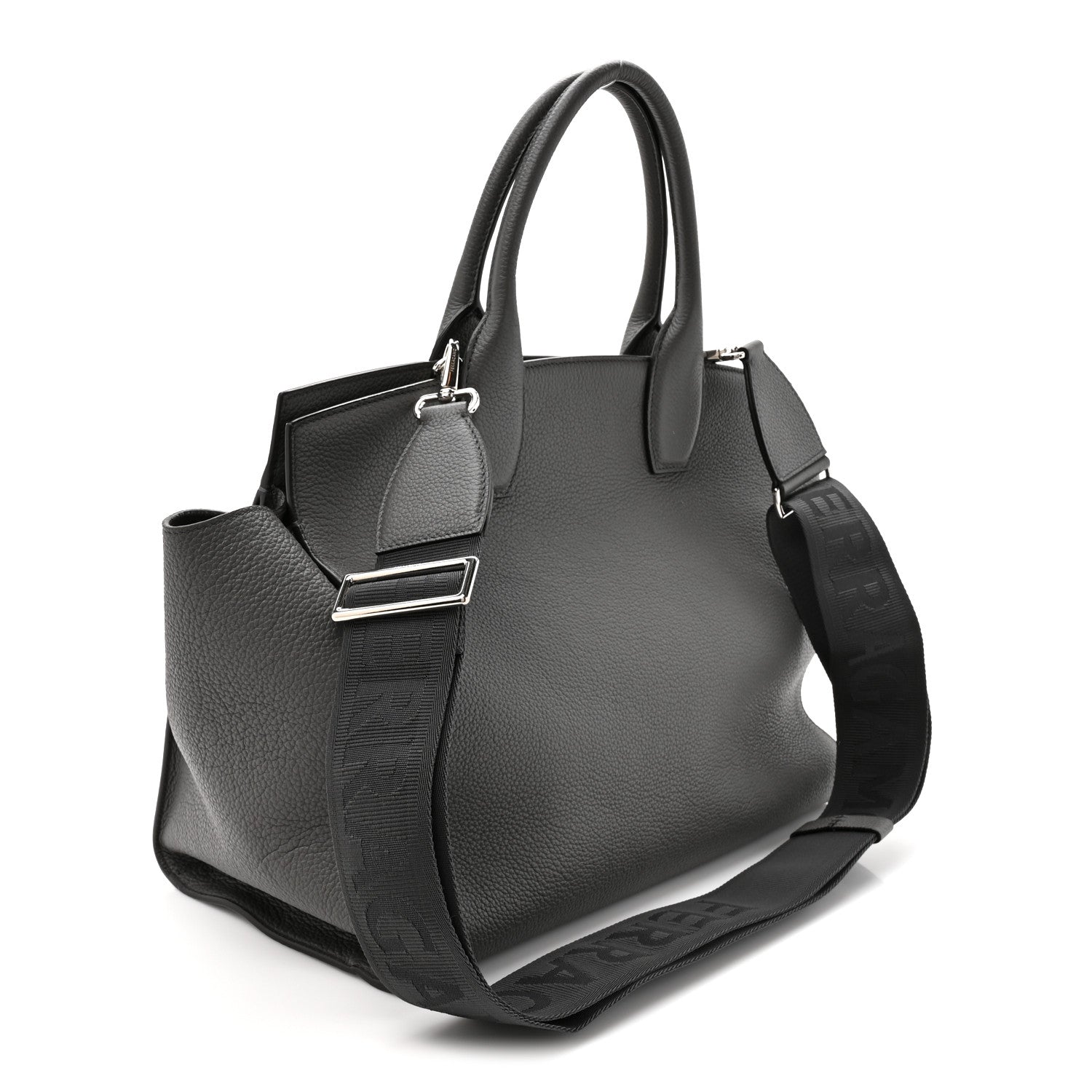 Salvatore Ferragamo Calfskin Large Studio Soft Bag Grey 3 of 11