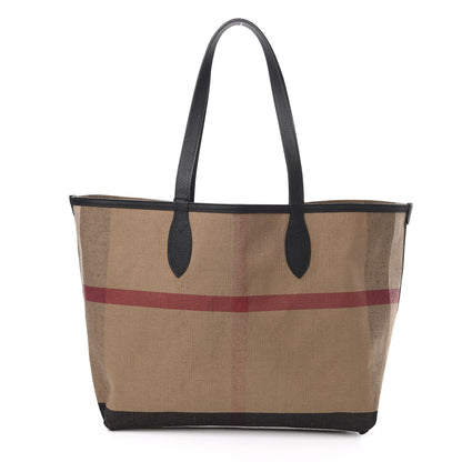 Burberry Coated Canvas Mega Check Medium Doodle Tote Black 5 of 14