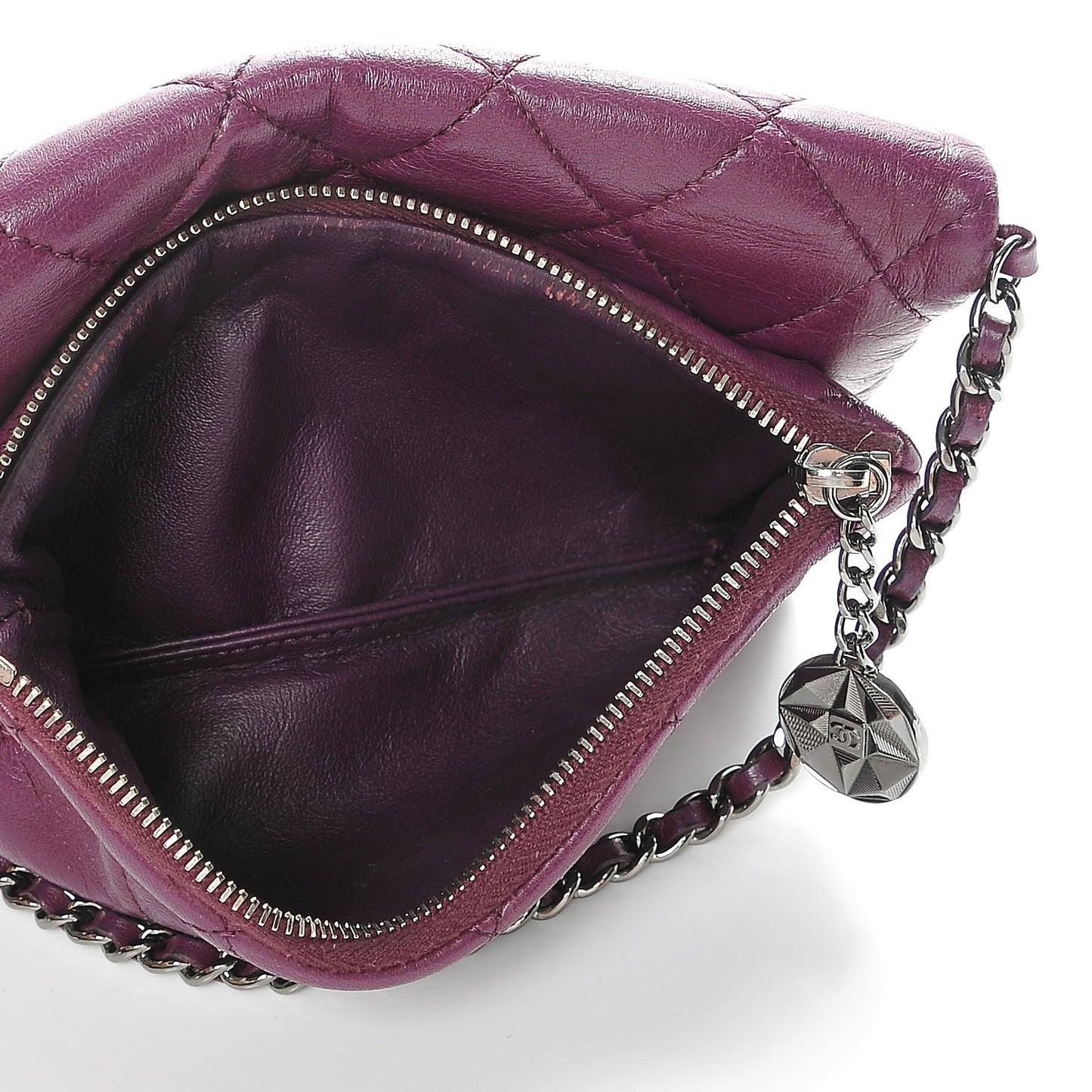 Lambskin Quilted Mini Mineral Nights Flap Crossbody Bag Purple