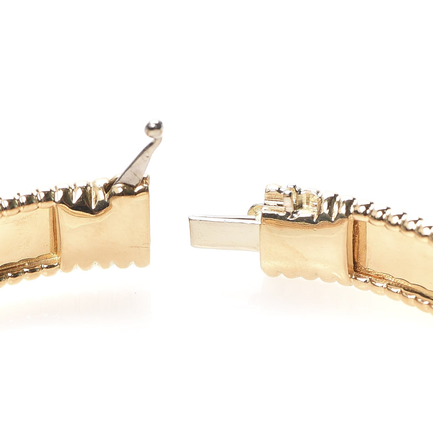 Van Cleef & Arpels 18K Yellow Gold Perlee Signature Bangle Bracelet L 5 of 5