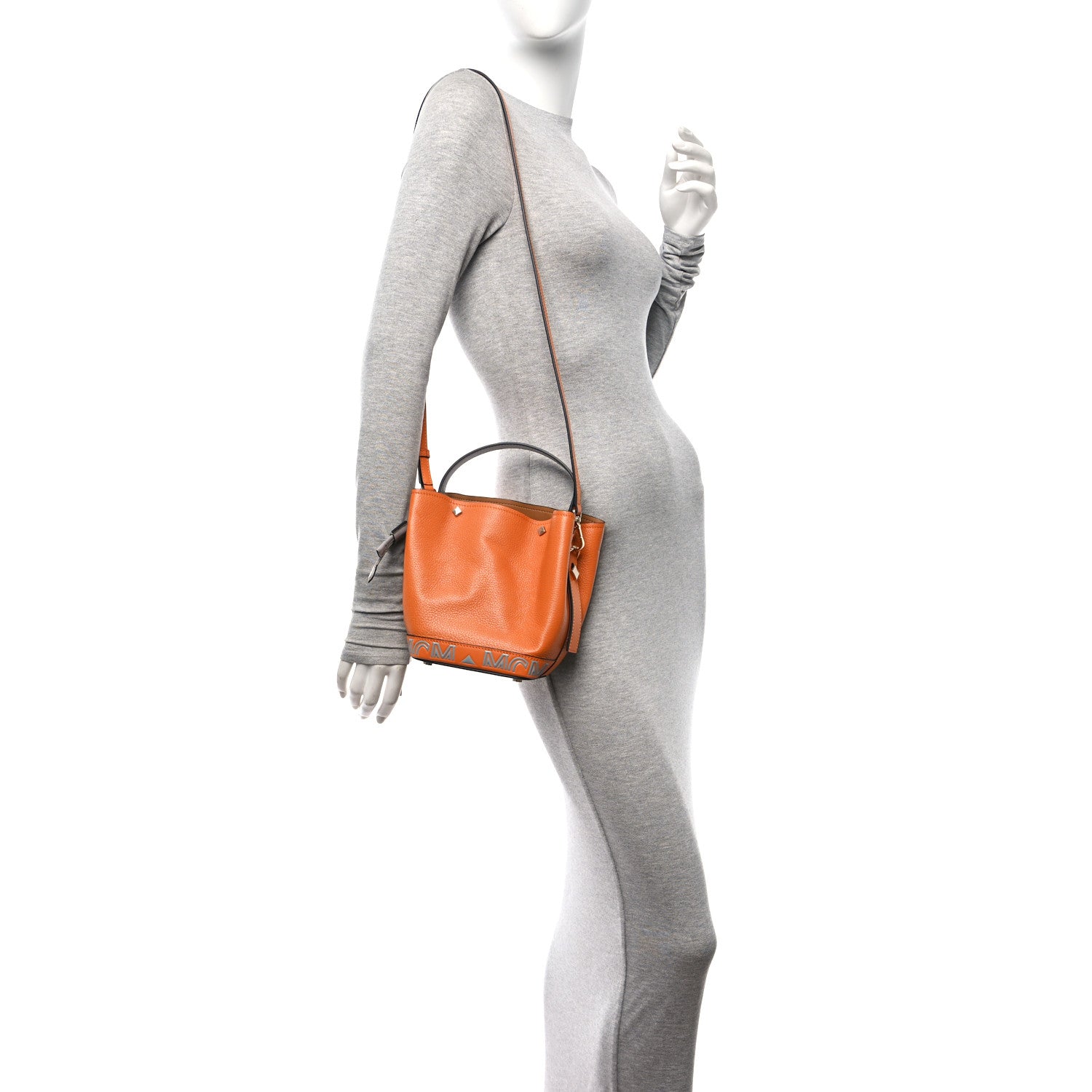 MCM Goatskin Milano Mini Drawstring Bag Orange 2 of 9