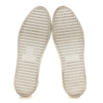 Miu Miu Naplak Crystal Low Top Platform Sneakers 40 White 7 of 12