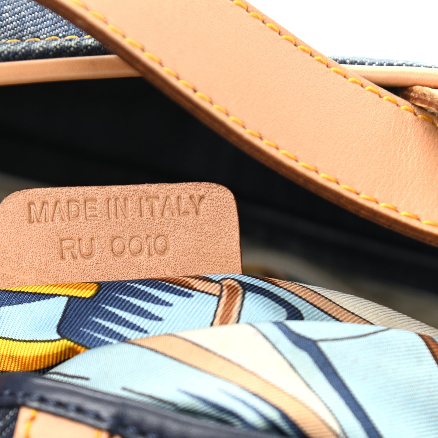 Denim Calfskin Saddle Bag Blue