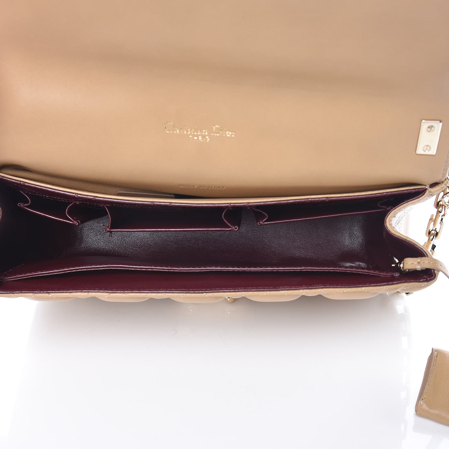 Lambskin Cannage Medium Miss Dior Flap Beige