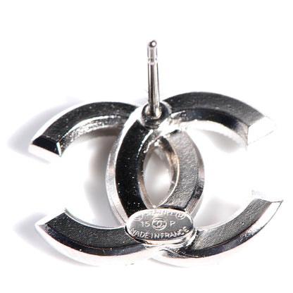 Chanel Crystal Baguette CC Earrings Grey 4 of 5