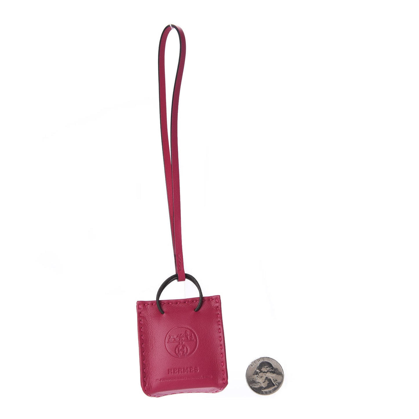 Milo Lambskin Swift Shopping Bag Charm Rose Mexico
