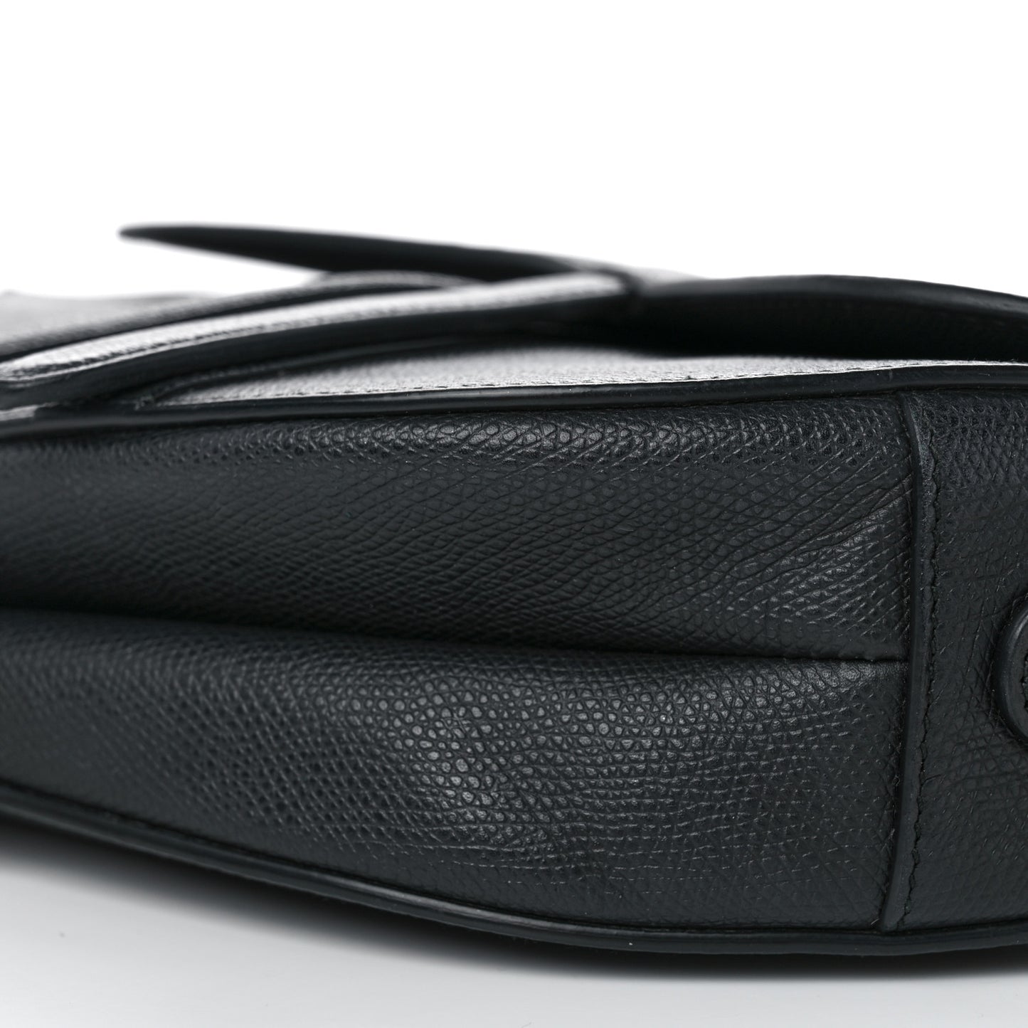 Grained Calfskin Saddle Bag Black