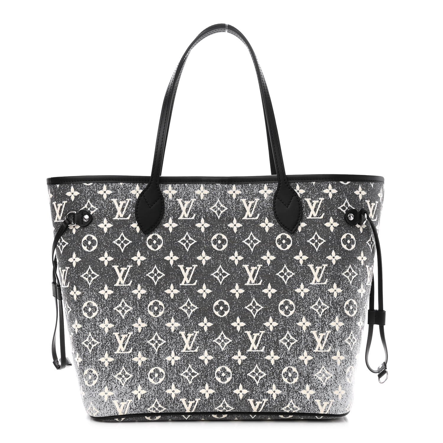 Louis Vuitton Denim Monogram Jacquard Neverfull MM Grey 3 of 10