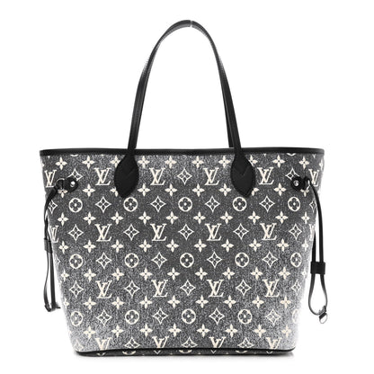 Louis Vuitton Denim Monogram Jacquard Neverfull MM Grey 3 of 10