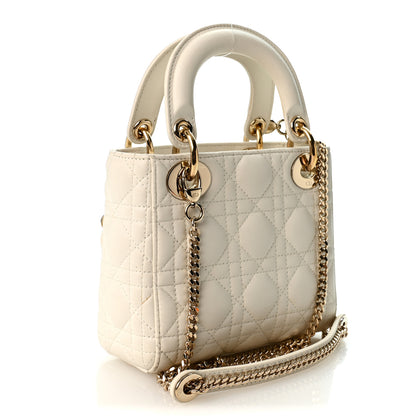 Christian Dior Lambskin Cannage Mini Lady Dior White 5 of 17
