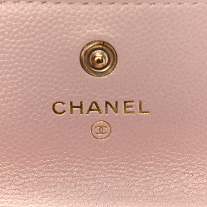 Chanel Iridescent Caviar Quilted Pearl On Top Coin Purse With Chain Light Pink 6 of 13
