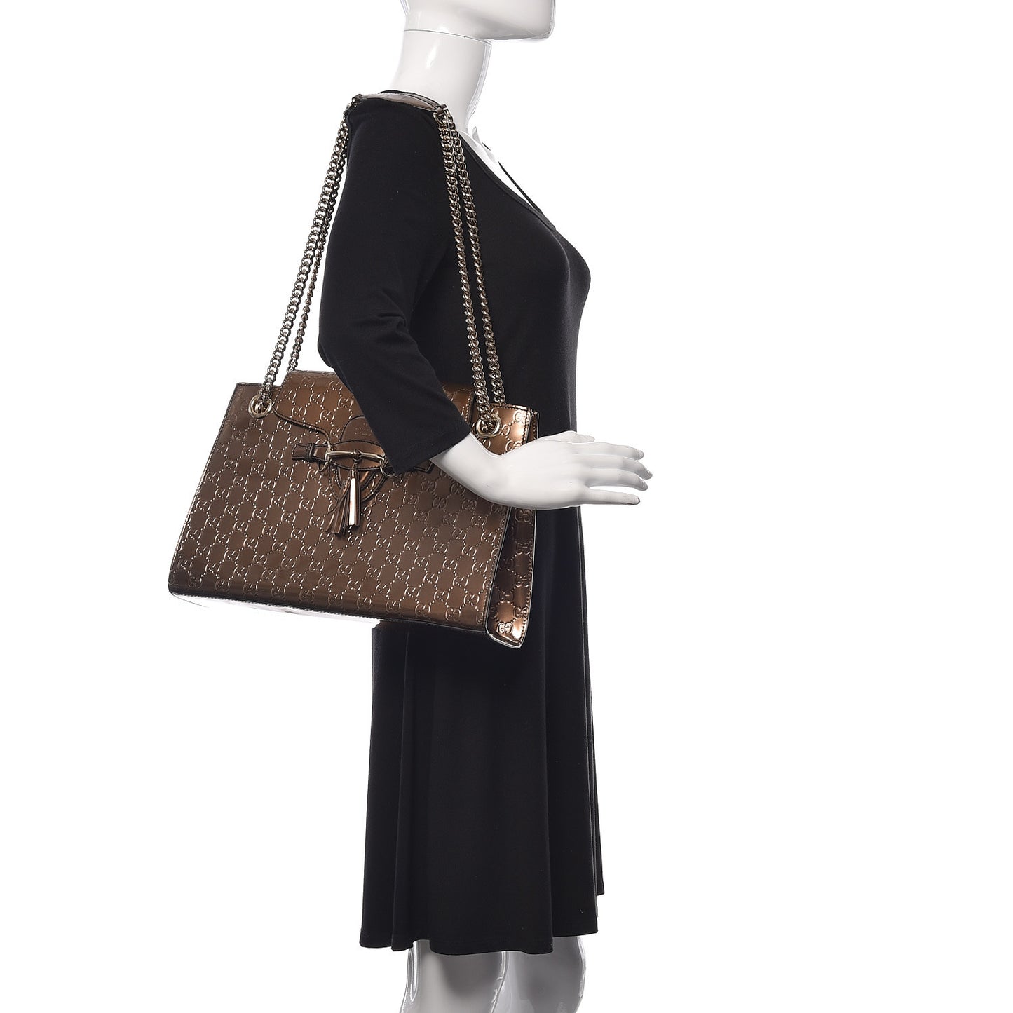 Shine Guccissima Large Emily Chain Shoulder Bag Acero
