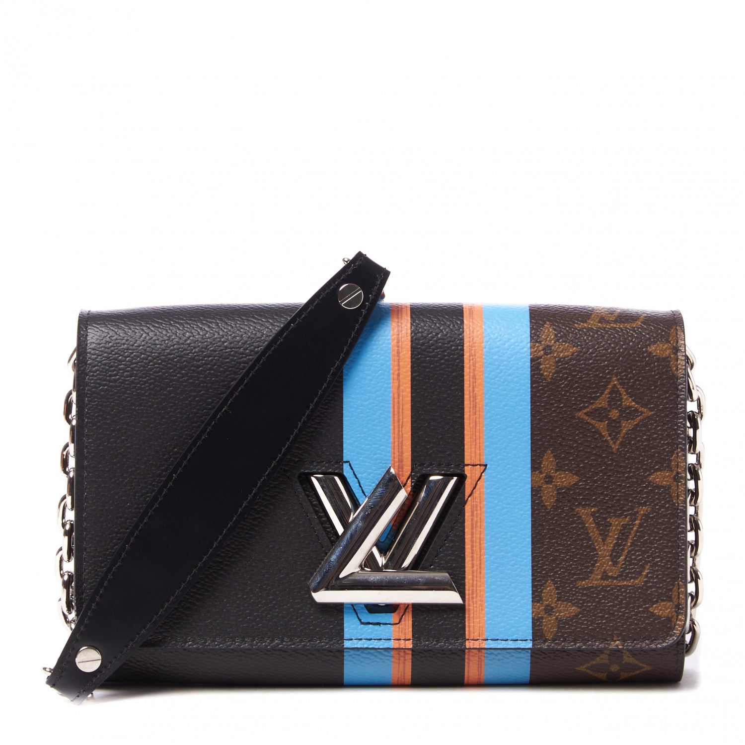 Louis Vuitton Monogram Stripe Twist Chain Wallet 1 of 8
