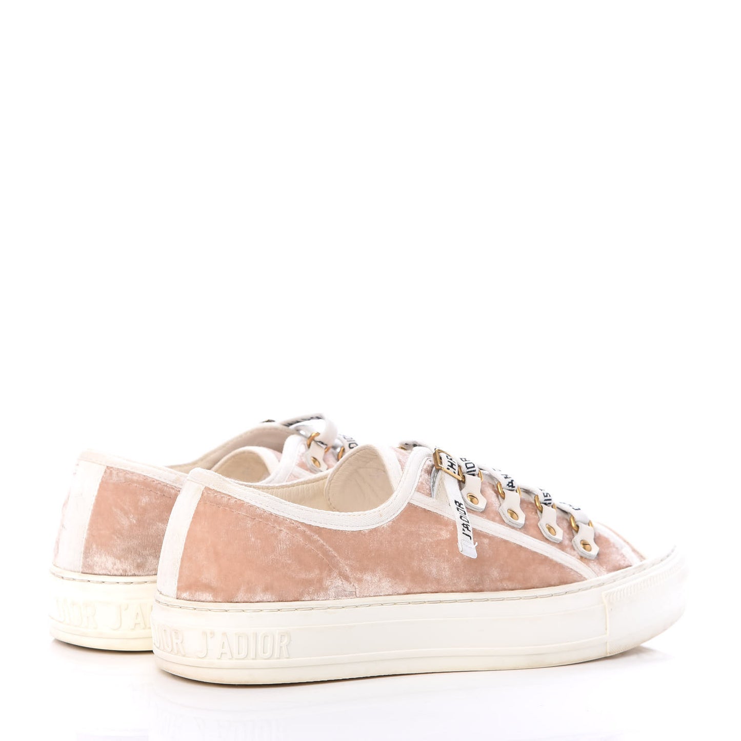 Velvet Walk'N'Dior Low Top Sneakers 38 Nude