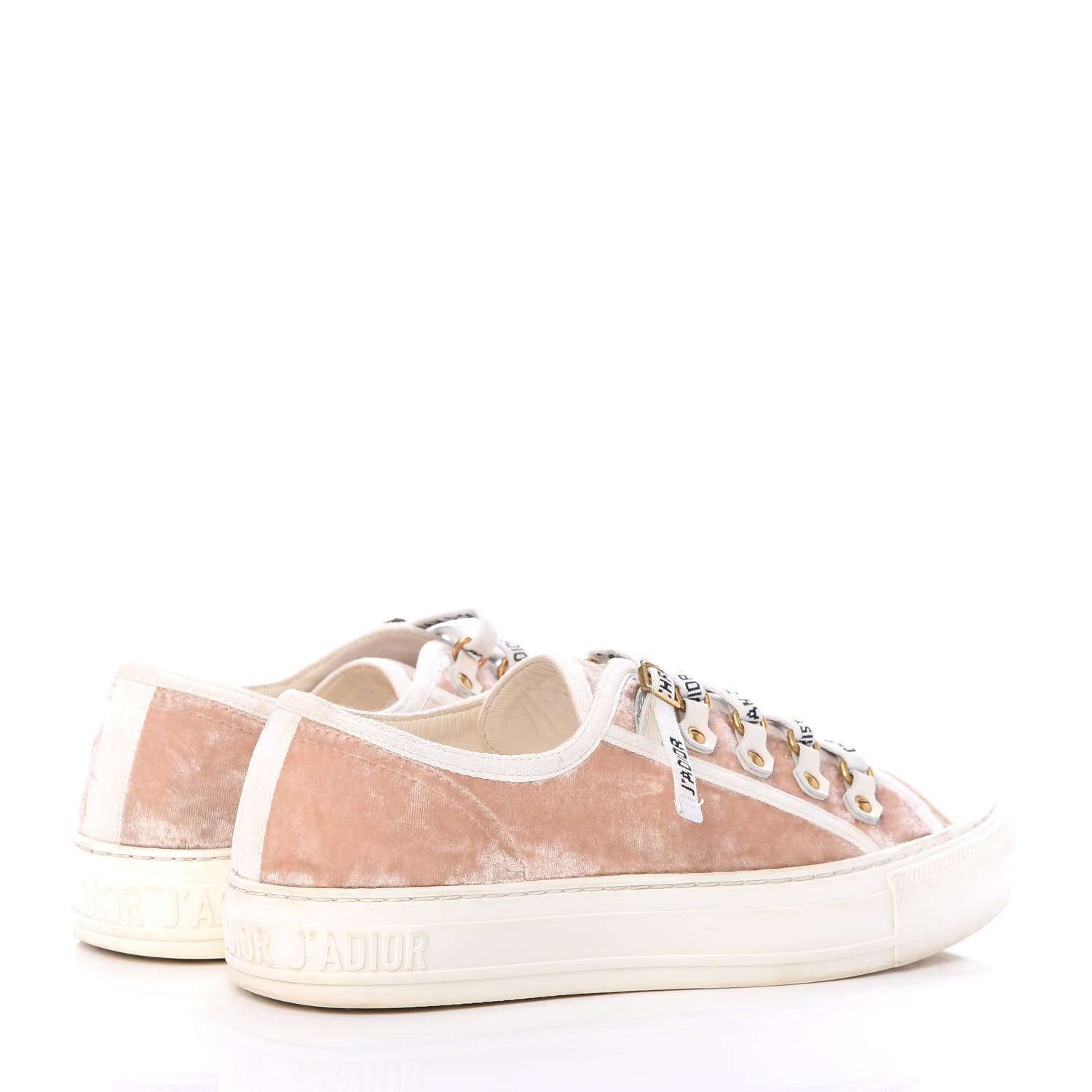 Christian Dior Velvet Walk'N'Dior Low Top Sneakers 38 Nude 4 of 7