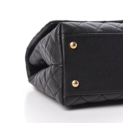 Chanel Caviar Lizard Embossed Quilted Small Coco Handle Flap Black 10 of 12