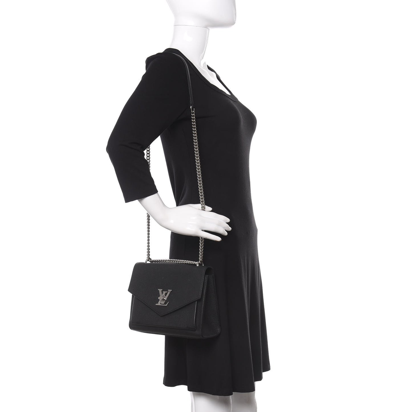 Soft Calfskin My Lockme Chain Bag BB Black