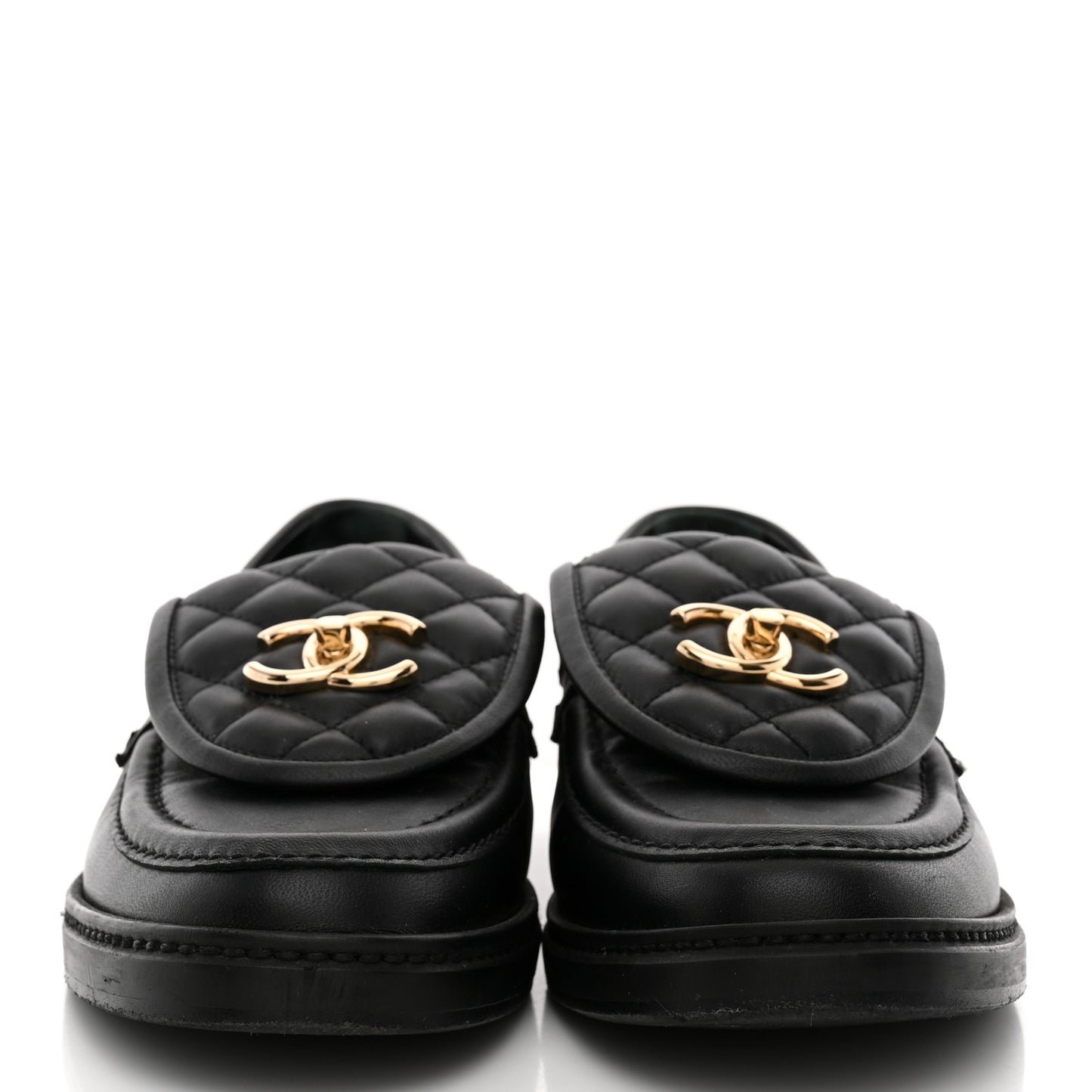 Lambskin Quilted CC Turnlock Loafers 37.5 Black 37.5 Black
