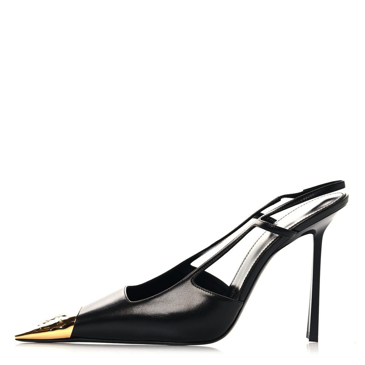 Saint Laurent Smooth Calfskin Jeanne 110 Slingback Pumps 41 Black 1 of 10