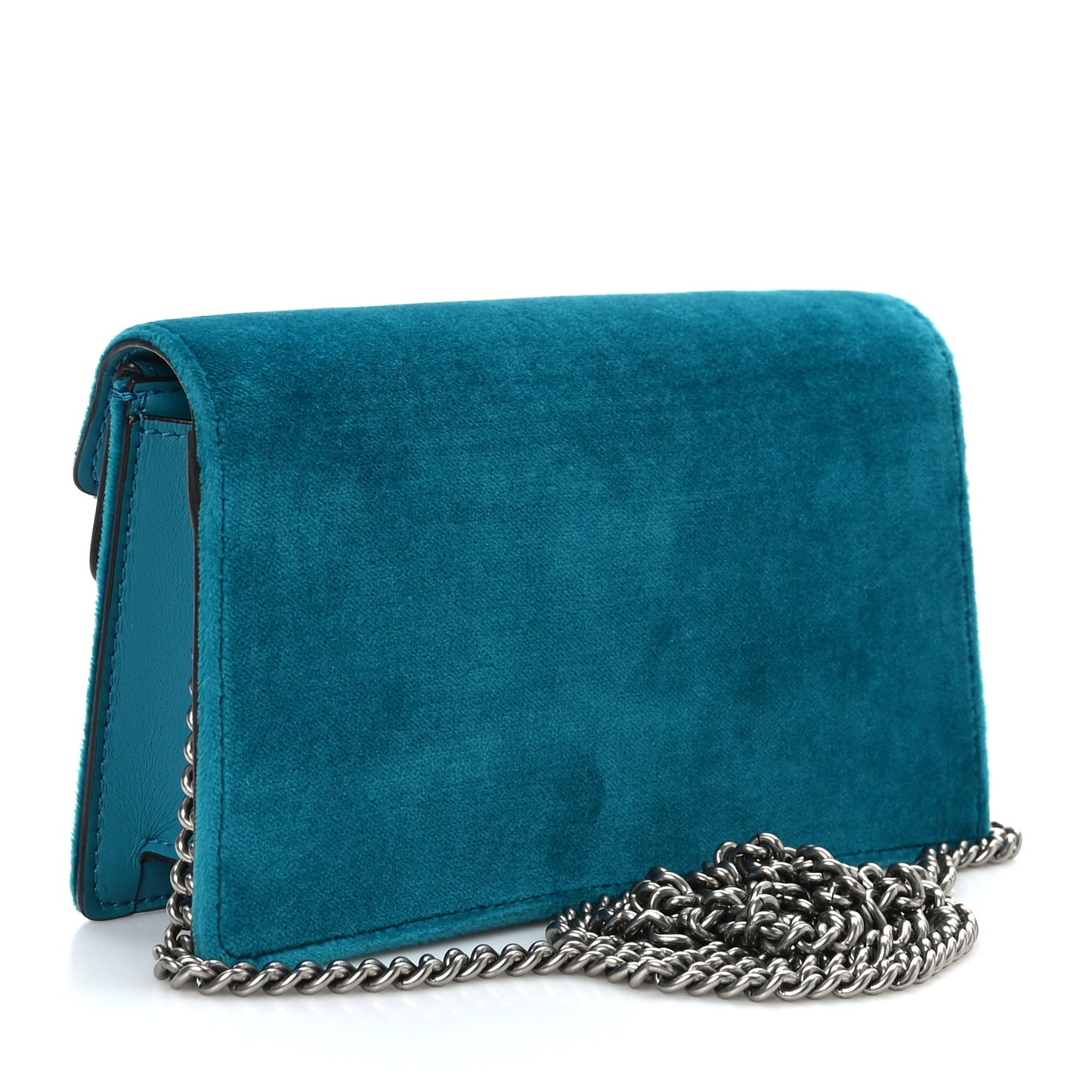 Velvet Super Mini Dionysus Shoulder Bag Pavone Cyan