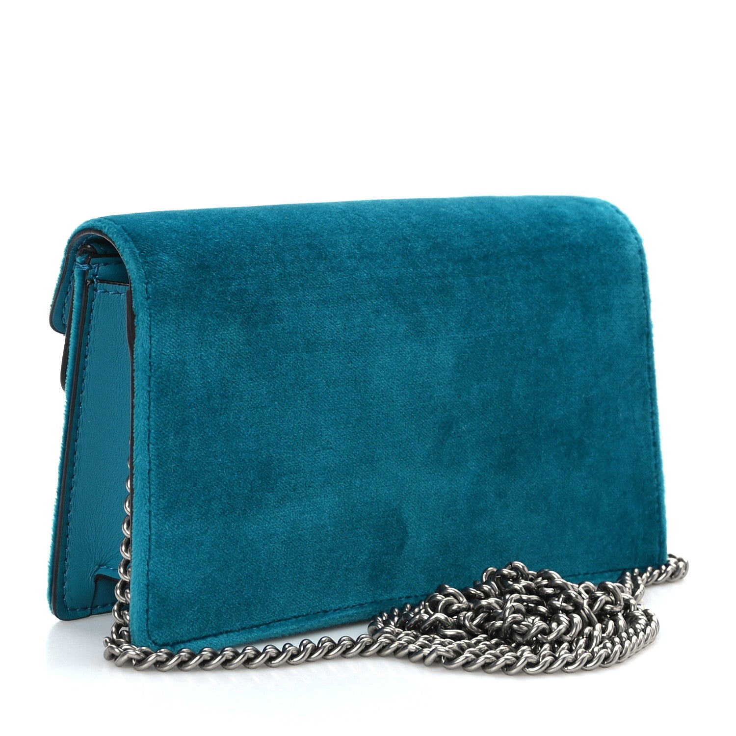 Gucci Velvet Super Mini Dionysus Shoulder Bag Pavone Cyan 3 of 8