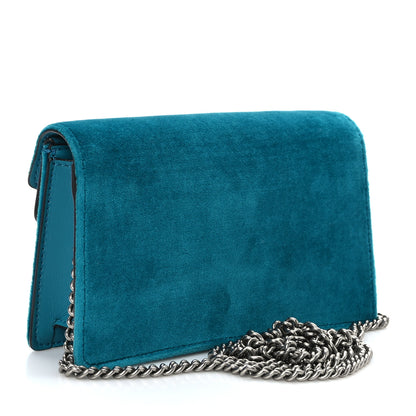 Gucci Velvet Super Mini Dionysus Shoulder Bag Pavone Cyan 3 of 8