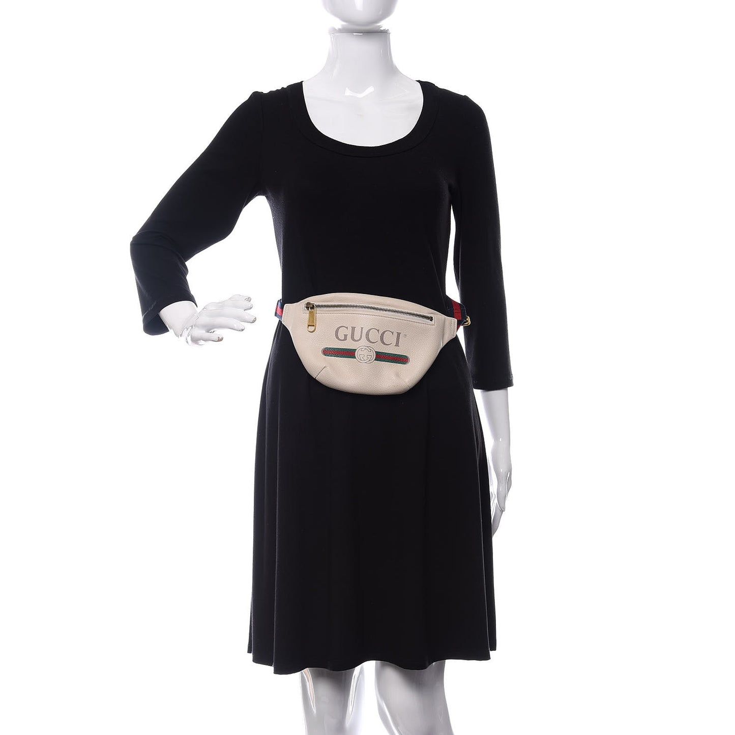 Grained Calfskin Small Logo Belt Bag White