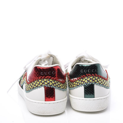 Gucci Calfskin Ayers Web Dragon Embroidered Mens New Ace Sneakers 9 White 7 of 10