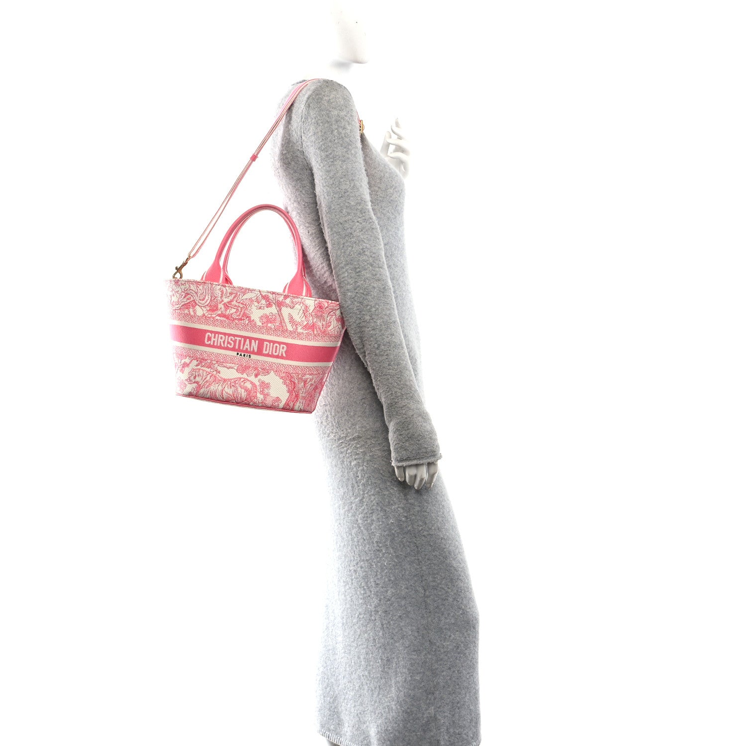 Christian Dior Canvas Embroidered Dioriviera Toile De Jouy Panier