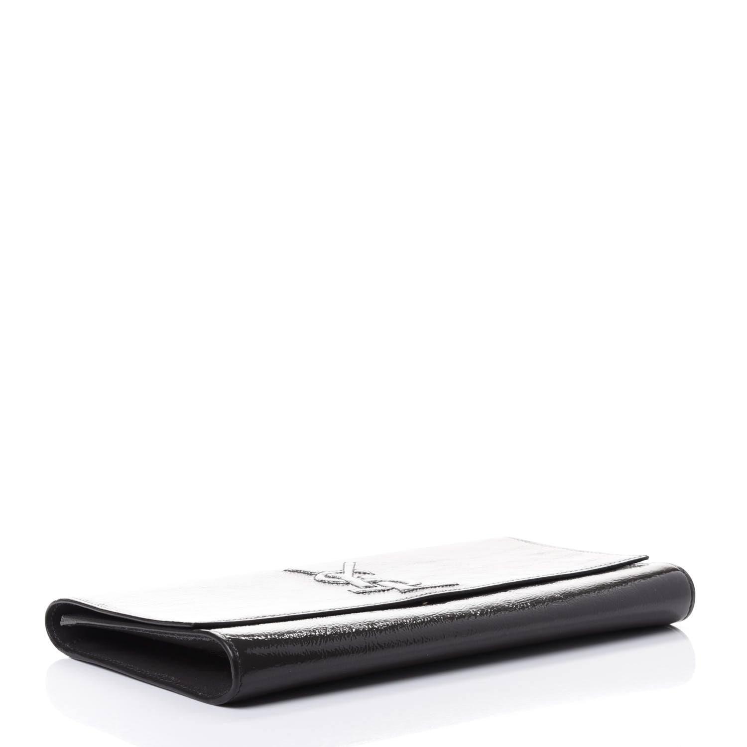 Saint Laurent Textured Patent Monogram Large Belle De Jour Clutch Light Seppia 3 of 4