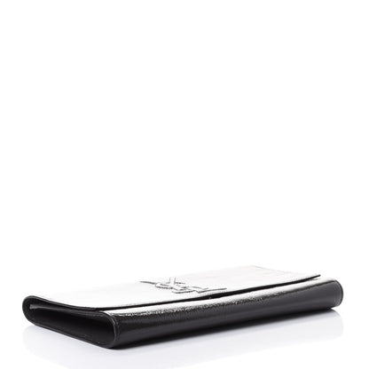 Saint Laurent Textured Patent Monogram Large Belle De Jour Clutch Light Seppia 3 of 4