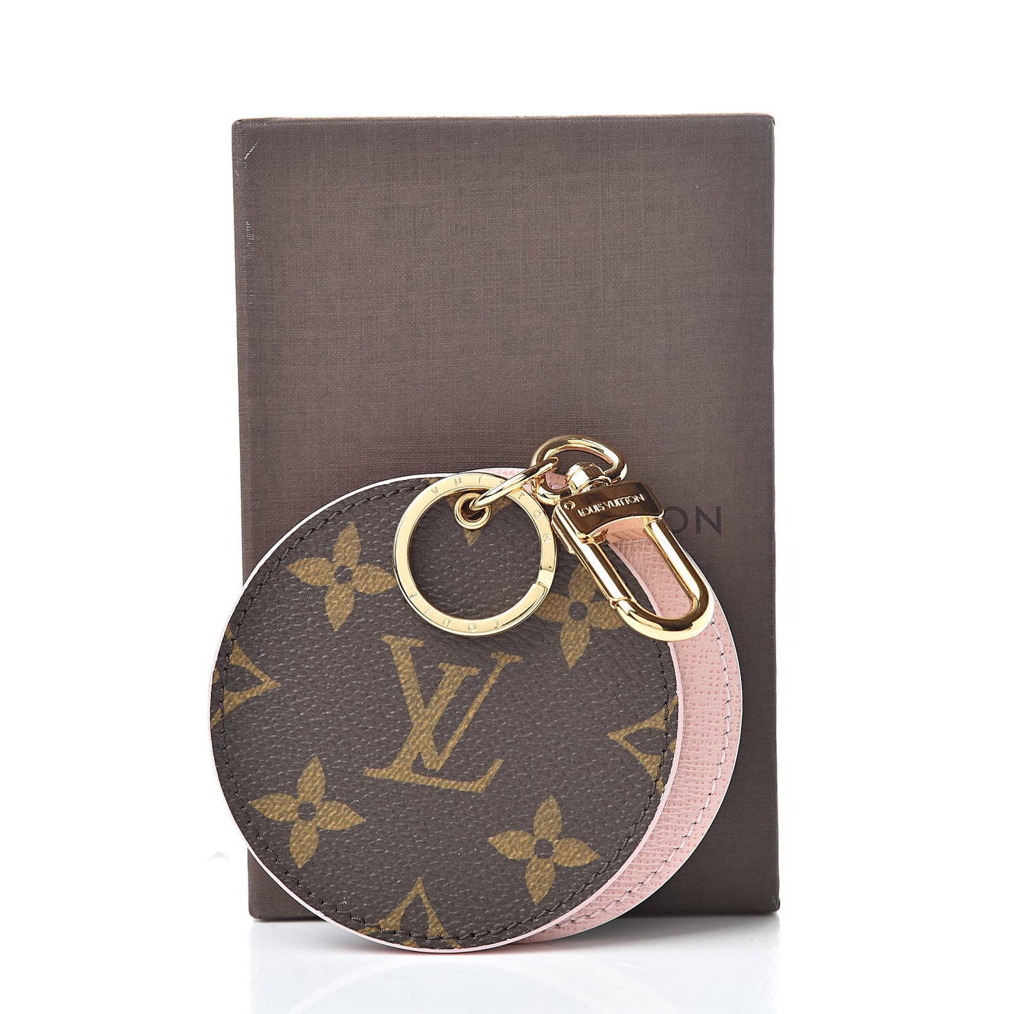 Monogram LV Mirror Bag Charm Key Holder Rose Ballerine