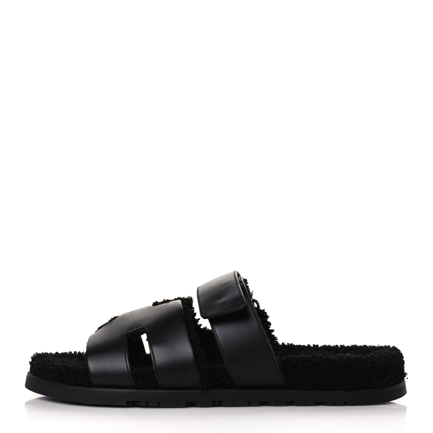 Calfskin Woolskin Mens Chypre Sandals 43 Black