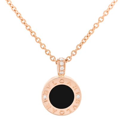Bulgari 18K Rose Gold Diamond Black Onyx Mother of Pearl BVLGARI BVLGARI Pendant Necklace 5 of 5
