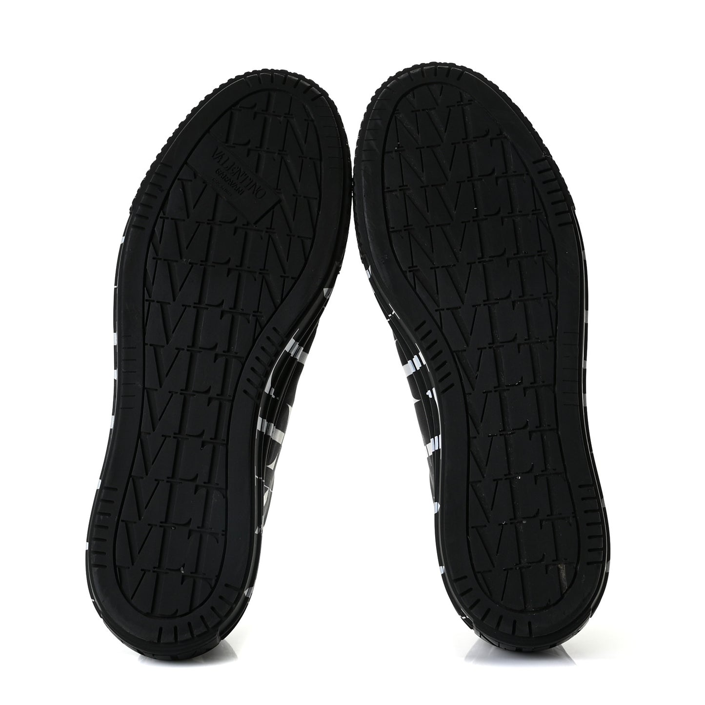 Nylon Mens Allover VLTN Logo Sneakers 41 Black White