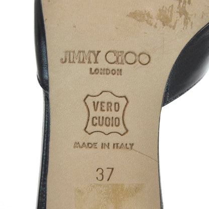 Jimmy Choo Leather Kitten Heels Slides 37 Black 4 of 6