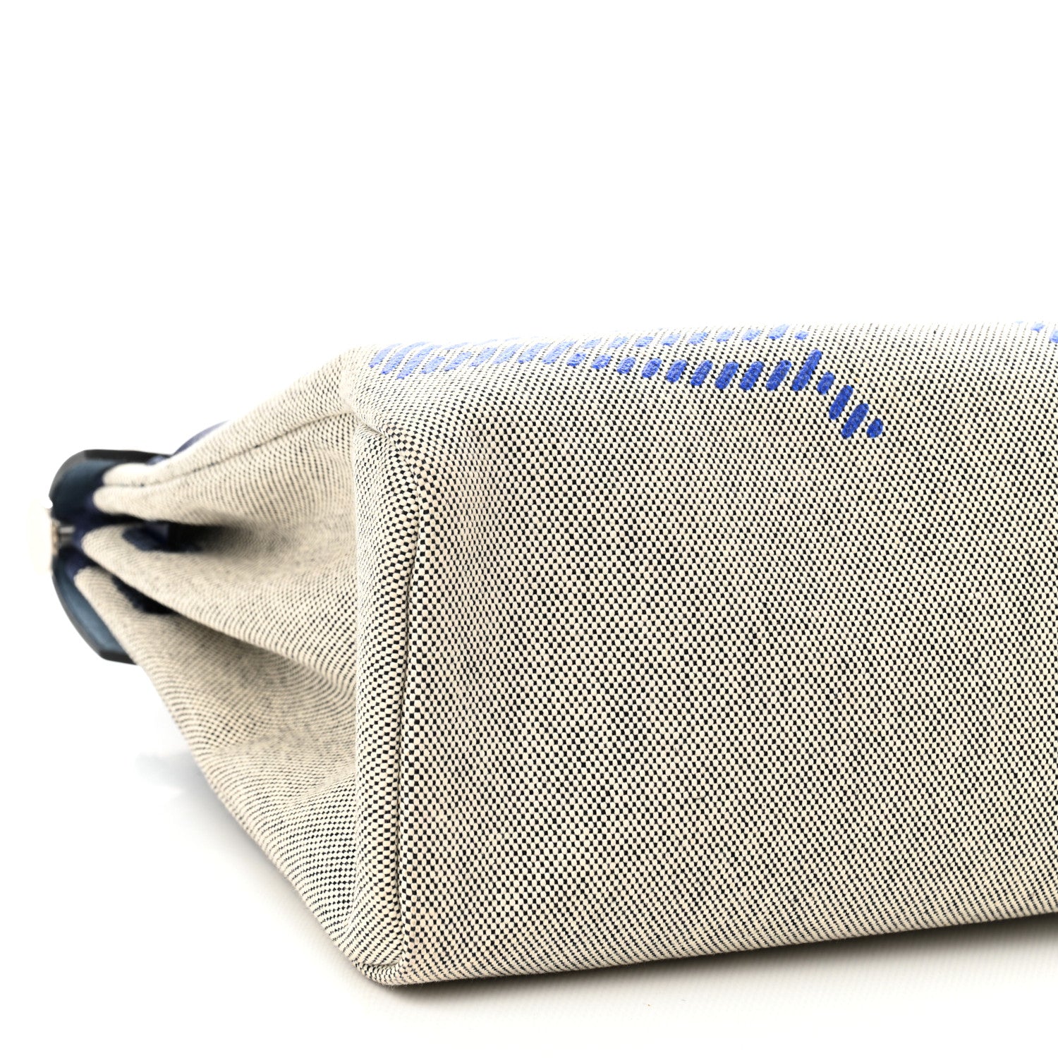 Hermes Vache Hunter Toile H Brides de Gala Herbag Zip Retourne 31 PM Bleu De France Ecru Black 9 of 11
