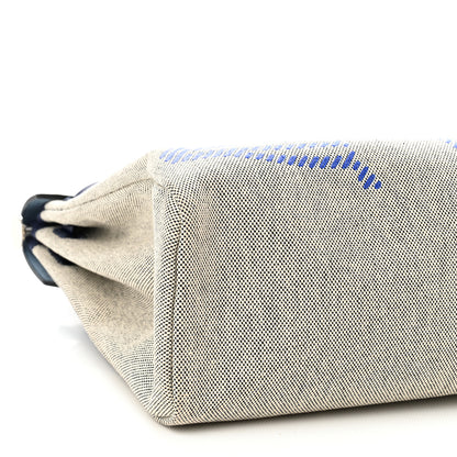 Hermes Vache Hunter Toile H Brides de Gala Herbag Zip Retourne 31 PM Bleu De France Ecru Black 9 of 11