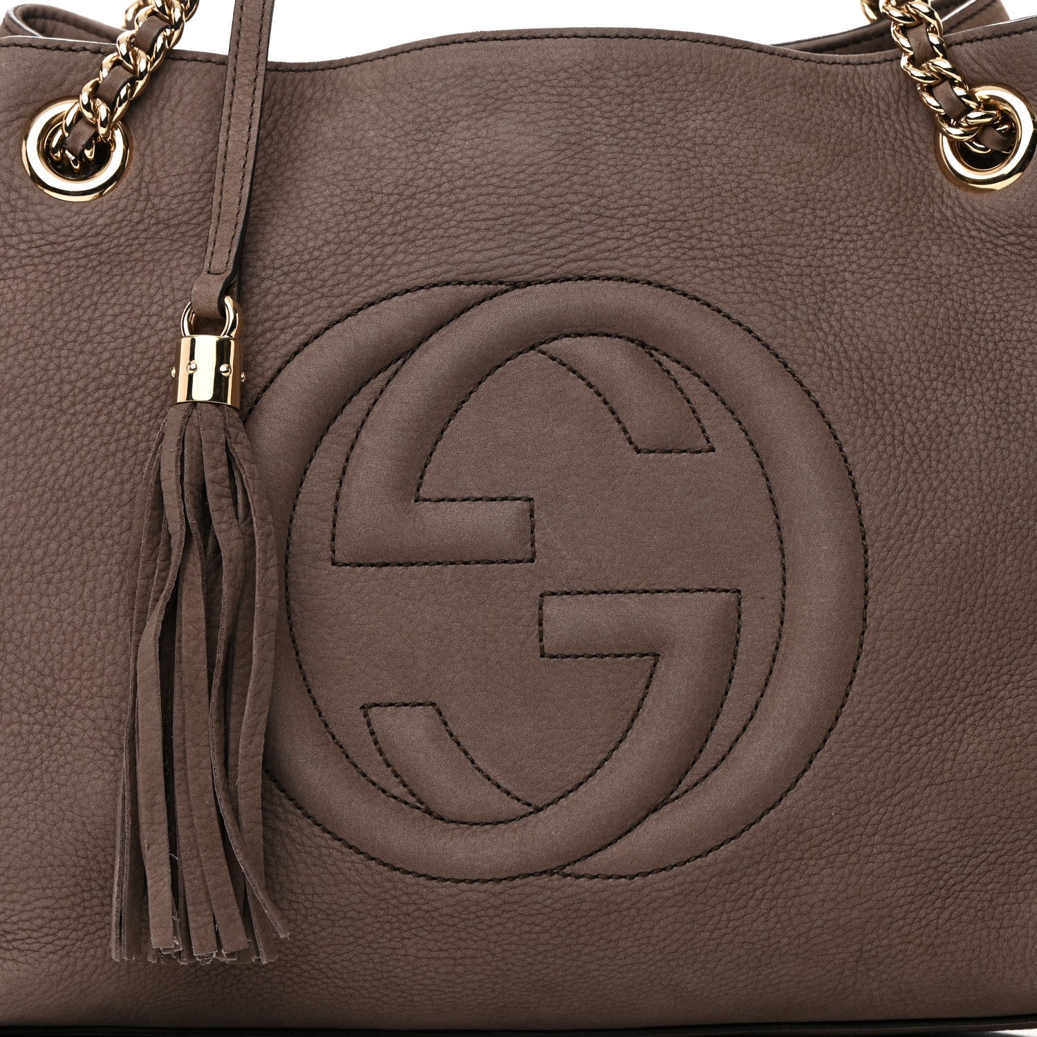 Gucci Vitello Range Medium Soho Chain Shoulder Bag Grey Field 8 of 17