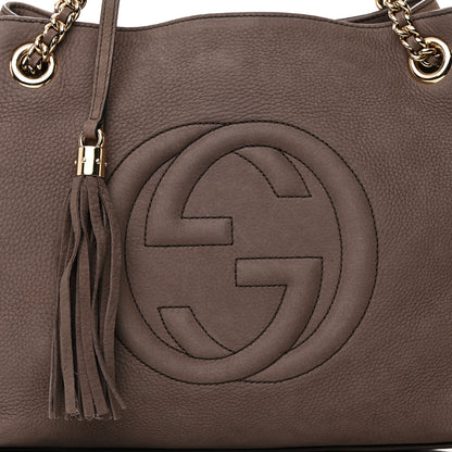 Gucci Vitello Range Medium Soho Chain Shoulder Bag Grey Field 8 of 17