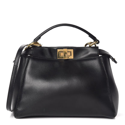 Fendi Nappa Mini Peekaboo Iconic Satchel Black 1 of 13