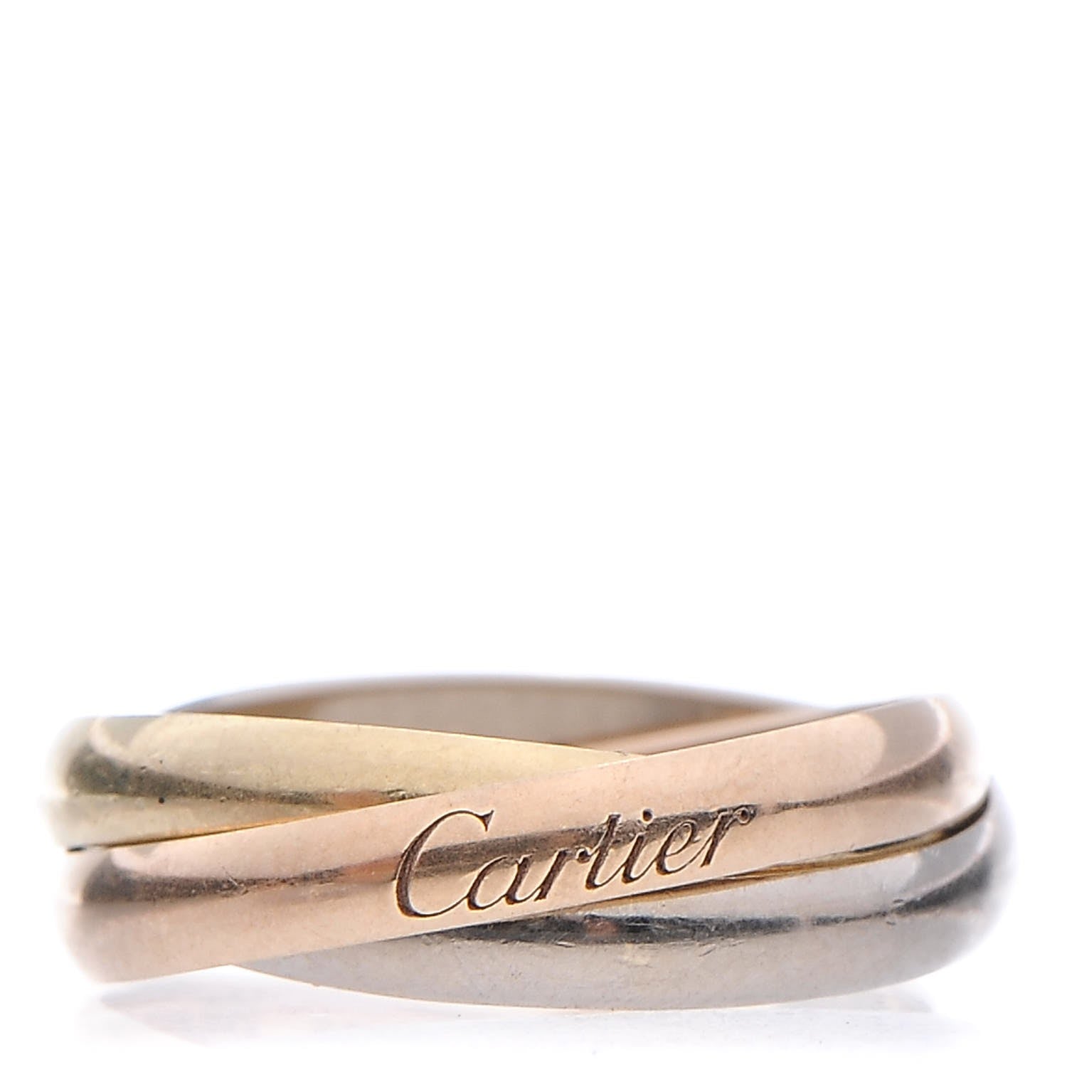 Cartier 18K Pink Yellow White Gold Small Trinity Ring 52 6 1 of 6