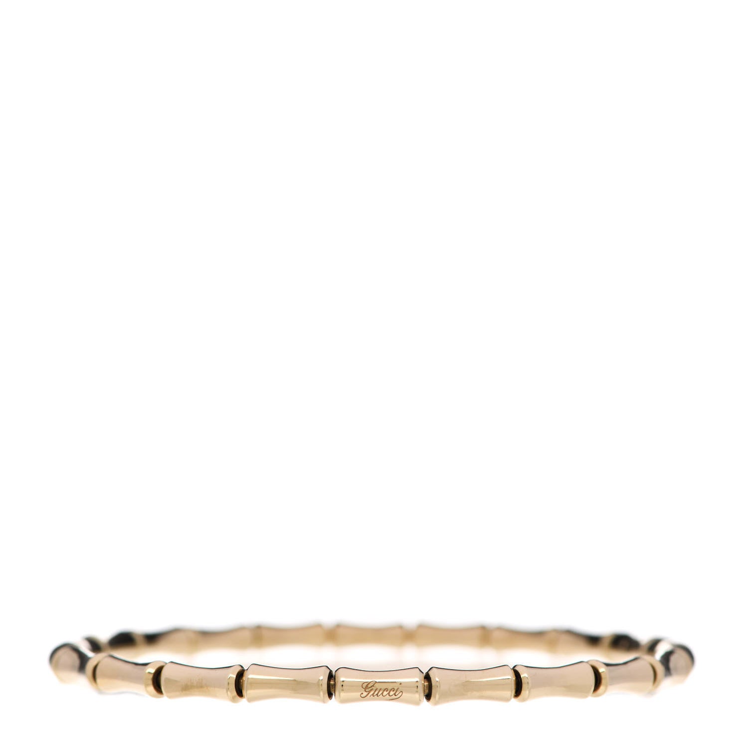 Gucci 18K Yellow Gold Small Bamboo Spring Bracelet 18 1 of 5
