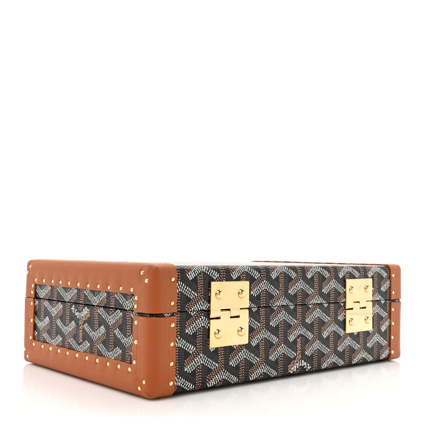 Goyardine Vendome Jewelry Case Black Gold